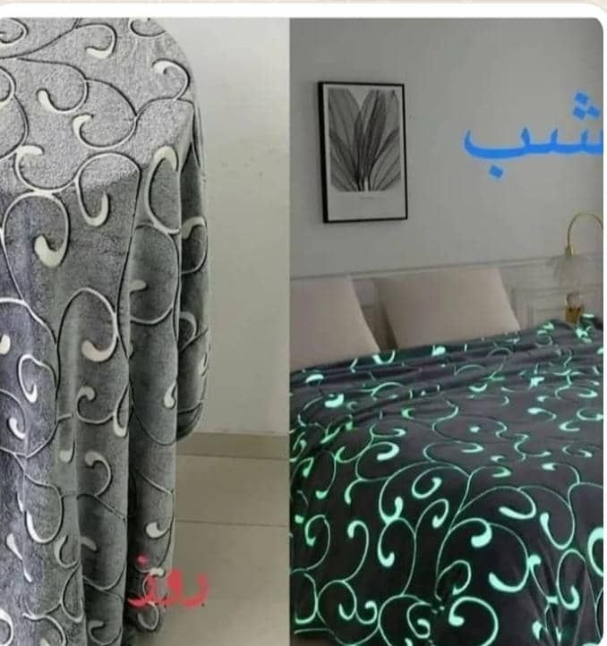 پتو مسافرتی شب نما دونفره مدل ماه و ستاره سایز ۲۲۰×۲۰۰ سانتی‌متر