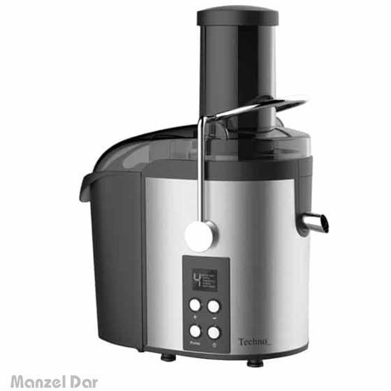 آبمیوه گیری تکنو مدل TE-219 چهار سرعته 800 وات | آبمیوه گیر تک کاره Techno با دهانه 75 میلی‌متری و مخزن 0.8 لیتری