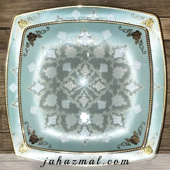 سرویس غذاخوری ۶ نفره پردیس ۳۰ پارچه چینی طرح دنیا فیروزه ای