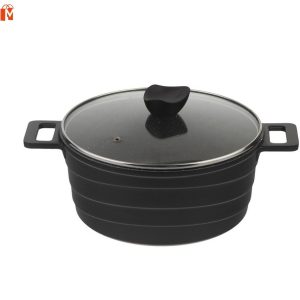 قابلمه سایز ۲۸ تکنو مدل اورس (کلاسیک) گرانیت مشکی – طوسی