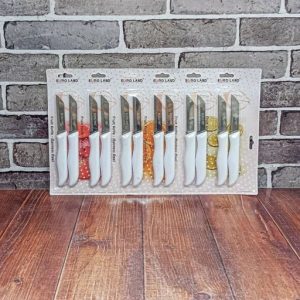 کارد چاقو ورقه ای تیغه اره ای دسته رنگی یرولند پس کرایه