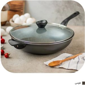 تابه تکنو مدل Wok سایز 32 طوسی